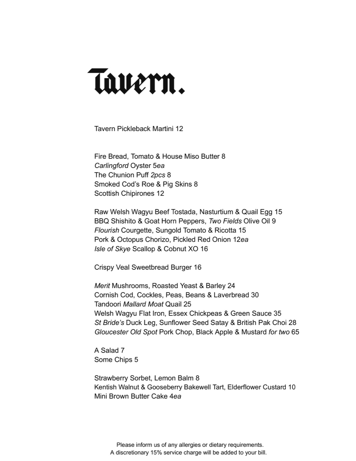 Perro menu
